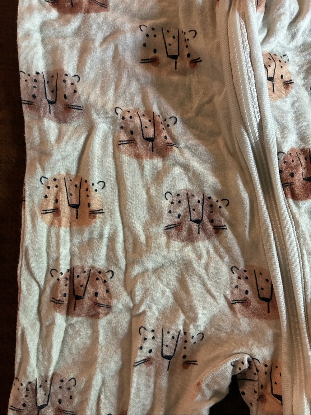 Leopard Animal-Print Baby Bamboo Footie Pajamas with Double Zipper - Picture 2 of 4